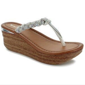 Torta Caliente rhinestone wedge sandals